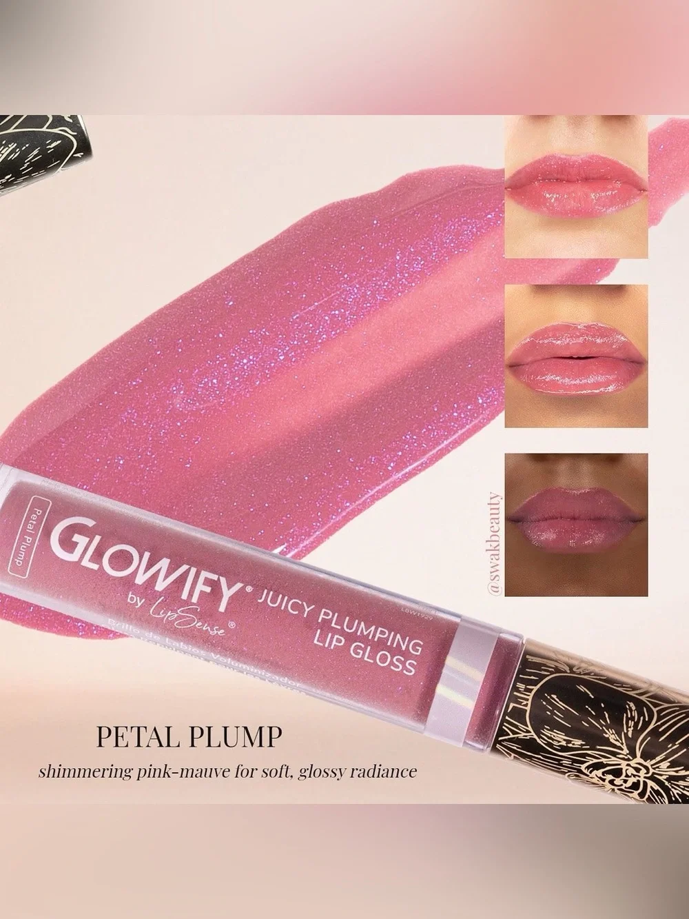 LipSense Glowify Juicy Plumping Lip Gloss - Petal Plump (Pink-Mauve)